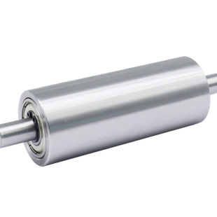 双头光轴金属轮从动组双轴承滚轮无动力滚筒传送带托辊平皮带滚轴