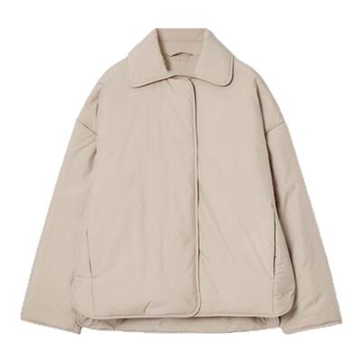 it :orange forest翻领绗缝衬里夹克外套女 冬季新品暗扣米色上衣