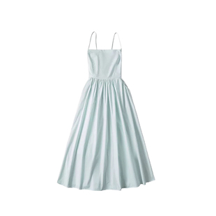 南黑微胖大码胖mm露背绑带连衣裙女夏季新款收腰显瘦海边度假长裙