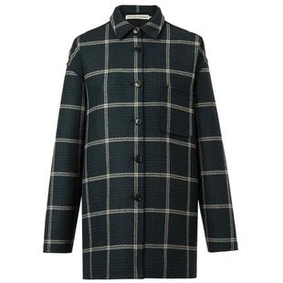 【羊毛双面呢】IIIVIVINIKO冬季新款经典格纹毛呢衬衫外套女