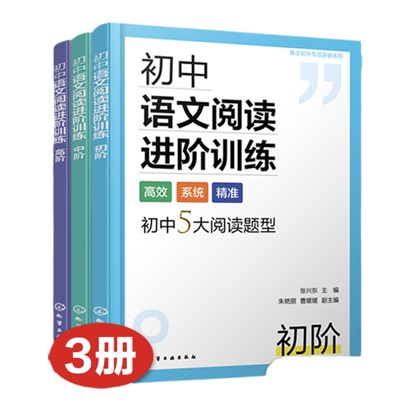 3册 初中语文阅读进阶训练初阶+中阶+高阶 初中语文答题公式解题思路梳理 初中语文阅读核心考题解读系统性训练初中语文分阶训练册