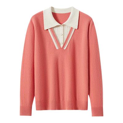 恒源祥假两件拼接100纯羊毛衫