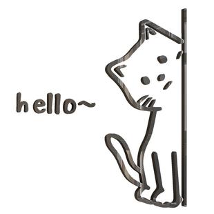 公仔猫咖网红房装饰品宠物店布置奶茶墙壁面上贴纸画咖啡客厅背景