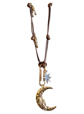 金色中古vintage月牙芒星蜡绳