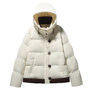 200斤特大码超好看90白鸭绒短款羽绒服女冬胖mm宽松小个子面包服