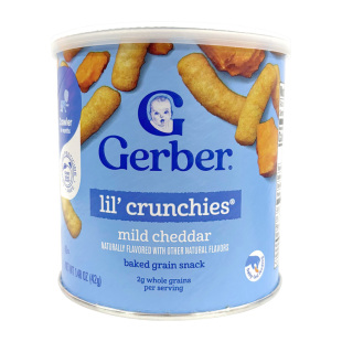 美国GERBER嘉宝芝士奶酪泡芙条婴幼儿宝宝磨牙饼锻炼手指零食