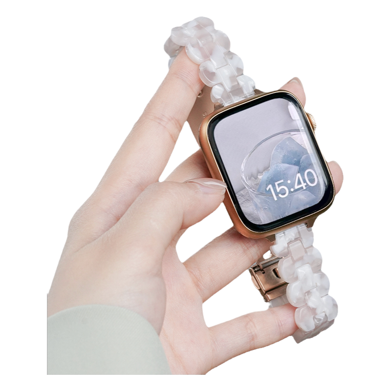 适用华为watch fit5pro手表椭圆树脂4pro表带fit3运动智能手环女new雅致版女生透明彩虹表链透气夏天腕带