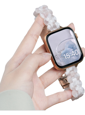 适用华为watch fit4手表椭圆树脂4pro表带fit3运动智能手环fit2女new雅致版女生透明彩虹表链透气夏天腕带