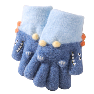 儿童手套冬天男童冬季加厚保暖女孩小童宝宝针织五指手套幼儿园