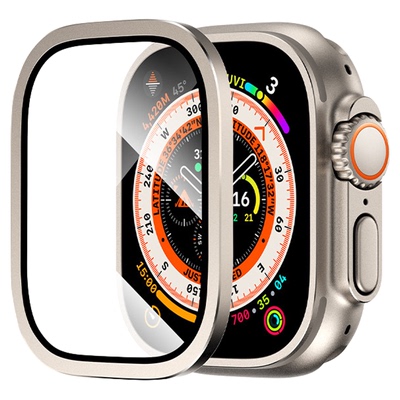 适用applewatchUltra3钢化膜苹果手表ultra4保护膜全包iwatchultra2钛合金边框贴膜全屏覆盖49mm原机保护壳套