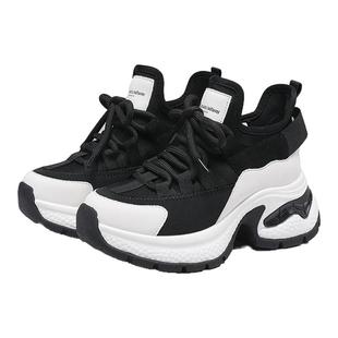 Aquascutum雅格狮丹【英国百年品牌】新款女鞋厚底增高黑白老爹鞋