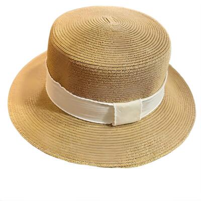 法式平檐草帽女沙滩防晒大头围