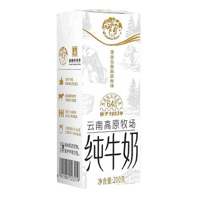 云南乍甸白金纯牛奶4盒装