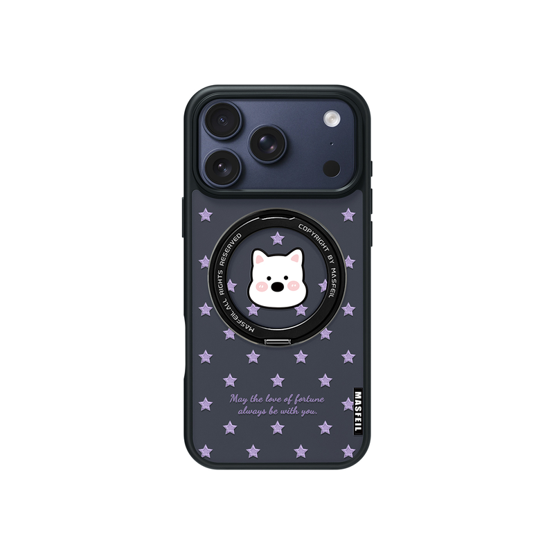 MASFEIL × 星空小狗适用苹果17promax手机壳iPhone16pro新款磁吸带支架ip15全包Fo5支点高级感13简约保护套