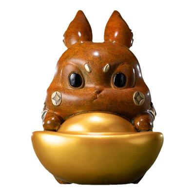 朱炳仁铜兔多多办公桌兔年摆件