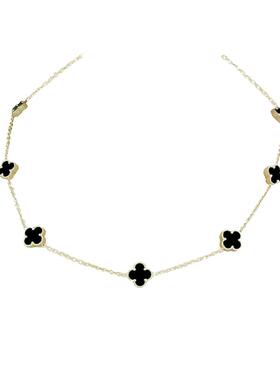 简约轻奢气质多个黑白女四叶草