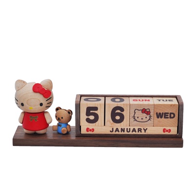 jeancard万年历kt猫桌面日历摆件