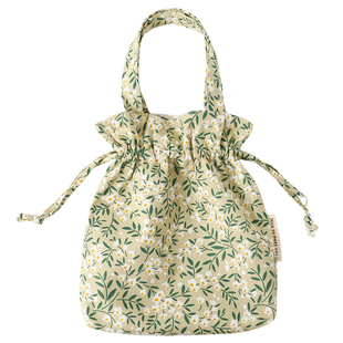 抹茶春日 2025棉布手拎包女 束口袋收纳小巧轻便春夏手提小包包