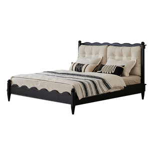 大司马 法式复中古风白蜡实木床小户型可拆洗软包主卧1米8双人床