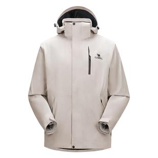 [羽绒版]骆驼3514系列羽绒服冲锋衣男女款三合一户外三防外套冬季