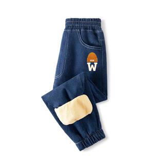 真维斯童装男童加绒牛仔裤春秋款2026新款儿童保暖棉裤小男孩裤子