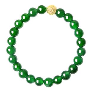 翡翠戒指男女款素圈指环玉石散珠子18K金爆闪珠情侣对戒玉戒指