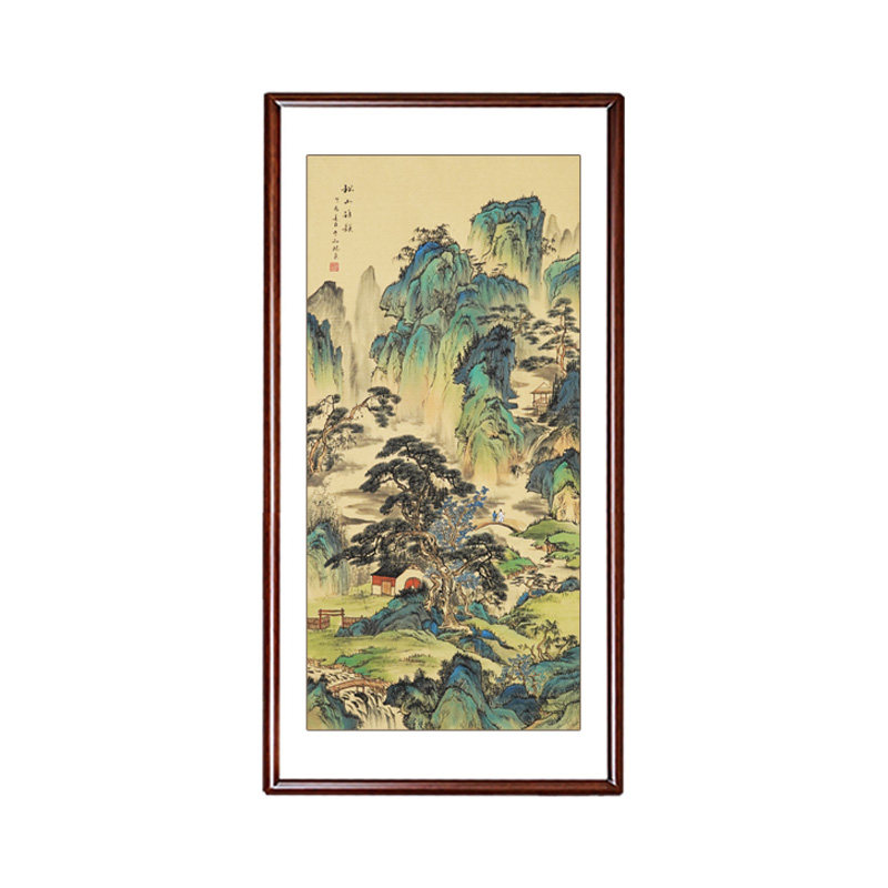 纯手绘玄关山水画竖款风景画国画