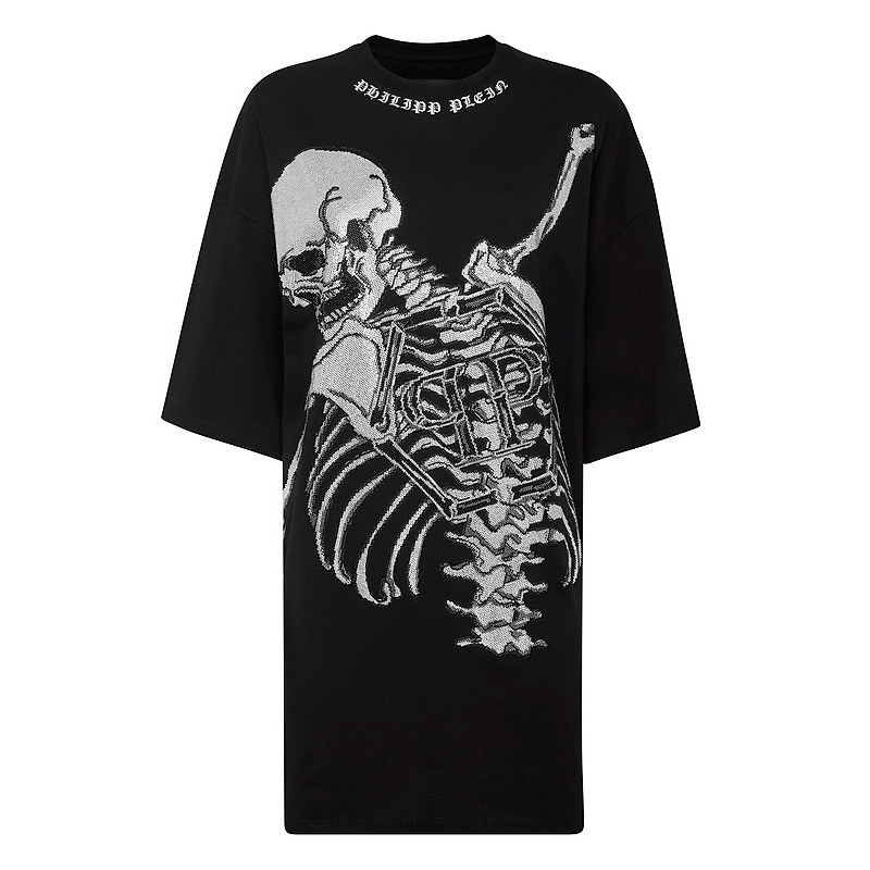 PHILIPP PLEIN 女士个性骷髅图案T恤裙