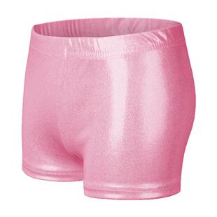 现货儿童烫金舞蹈平角裤女高弹透气练功短裤专业体操训练裤三分裤