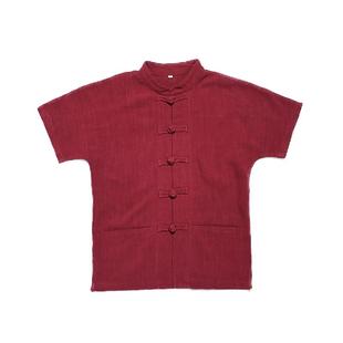 饭团记儿童汉服夏棉麻唐装男童夏天中国风童装中式上衣小孩复古装