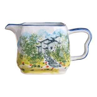 景德镇手绘釉下彩陶瓷马克杯咖啡杯高端水杯350ml公道杯