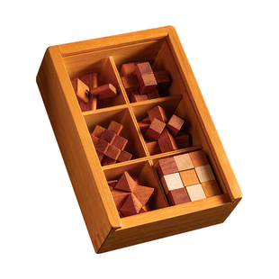 益智力开发鲁班锁孔明锁全套8-12岁儿童小学生积木九连环解锁玩具