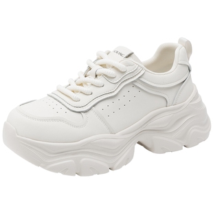 奥康 女鞋2026春季新款老爹鞋轻便小白鞋透气增高运动鞋门店发货