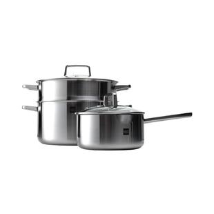 火候复合钢汤锅奶锅带蒸屉家用不锈钢大容量蒸煮炖燃气电磁炉通用