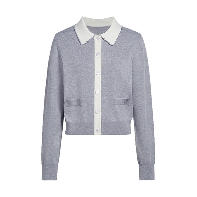 FIVEPLUS学院风POLO领针织衫