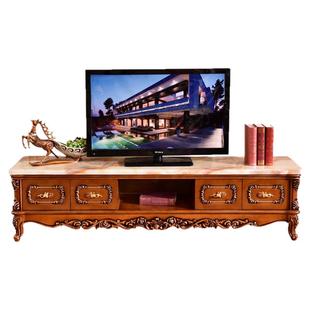欧式大理石电视柜美式别墅客厅实木水性漆电视机柜储物多功能地柜