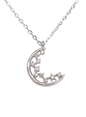 弥音原作残月项链s925女文艺镶钻