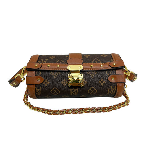 品牌正品包包女2025新款老花巴比龙圆筒包圆形枕头包链条斜挎小包