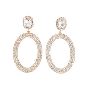 A家欧美浮夸满钻耳环显脸小锆石夸张大圈圈耳饰爆闪耳钉配礼服女