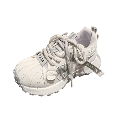 厚底轻便老爹鞋女款2026新款春秋网面透气贝壳头休闲运动鞋小白鞋