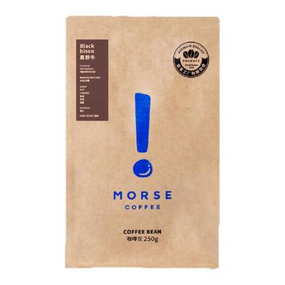 MORSE莫思黑野牛深烘焙意式拼配焦香浓郁精品咖啡豆250g