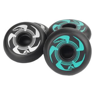 溜冰鞋PU橡胶全肉轮 直排轮滑轮子旱冰鞋刹车轮高弹耐磨90A花式轮