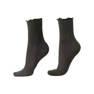 CALZEDONIA卡泽意袜女士含羊绒保暖木耳边罗纹中筒袜短袜DC0583