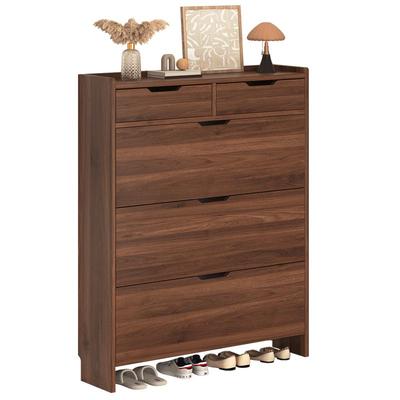 实木超薄翻斗鞋柜家用门口