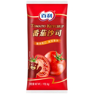 百利番茄酱1kg*12袋整箱番茄沙司汉堡薯条意面手抓饼烘焙酱料商用