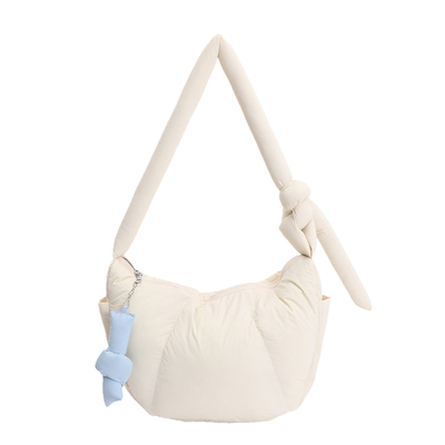 韩国休闲简约羽绒包包女2025新款秋冬单肩云朵包大容量通勤斜挎包