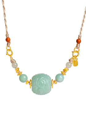 印象眸翡翠吊坠女款路路通玉项链