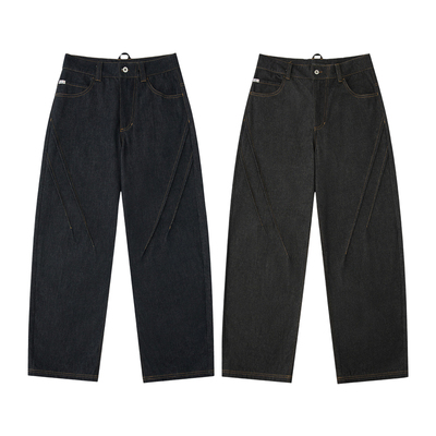 100%棉10OZ原色复古香蕉牛仔裤