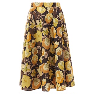 朗姿欧洲EiLEEN ELITEE纯棉印花半身裙大摆女士2025秋季新款