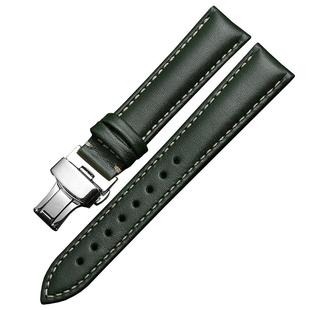 复古真皮手表带男女Briston西铁城精工布里斯顿绿水鬼绿色蓝表带